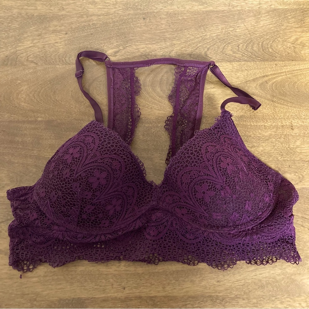 5/$15 true Purple & Lace Overlay Bra XL